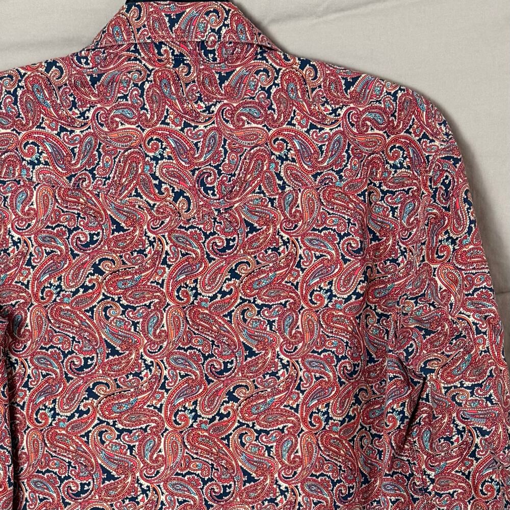 Roper Paisley pearl snap Western Shirt women’s medium salmon color - Picture 4 of 5